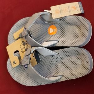Mens DOCKERS Performance Flip Flops Thong Sandals Size 8/9 10/11 12/13 gray NWT